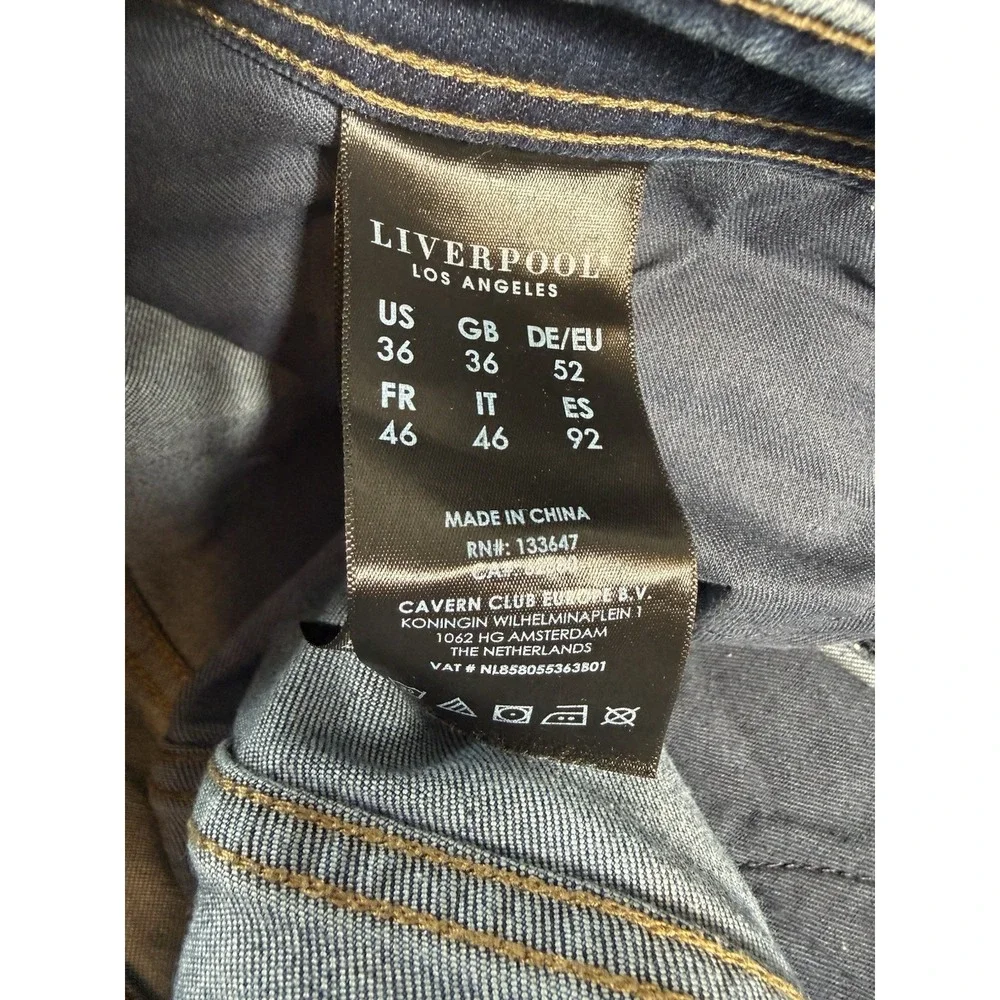 Liverpool Mens 36x30 Dark Wash Relaxed Straight Denim Jeans